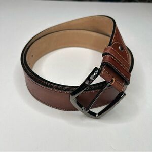 Moroccan Boutique Handmade Classic Leather Belt w Silver Buckle Minimalist